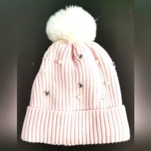 Inmocean Women Pink Knit Pom Pom Beanie Winter Hats